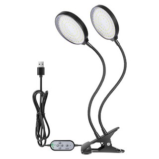 葉子小舖 防水雙頭夾式LED植物燈 自然光, 1個