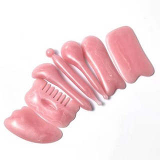 Celliving 多合一經絡刮痧按摩7件組, 粉紅色, 1套