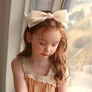 LuckyBambine 女童閃亮緞面蝴蝶結髮帶 兒童髮箍