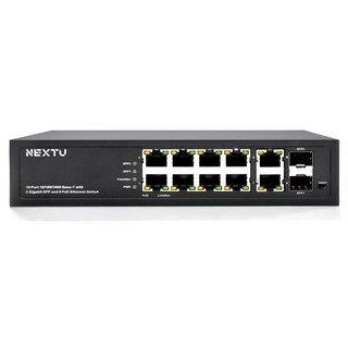Nextu 8埠 Giga POE+GbE 2TP / 2SFP 交換式集線器 130W, NEXT-POE3822TP-SFP