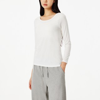 JAJU 여성용 온감 코튼 U넥 티셔츠