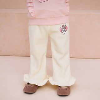 milkmile Esther Bunny 女童柔軟天鵝絨荷葉邊靴型內搭褲