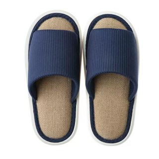 bebehome 針織棉麻拖鞋 42~43碼 藏青色 舒適透氣居家拖鞋, 26cm, 1雙