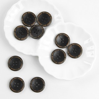 Sewing by Hand 拼布縫線鈕扣 22mm CP-016, 深棕色, 10個