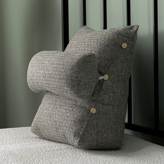 EBLANK 小型三角靠背墊 + 半圓形枕頭組合, 炭灰色