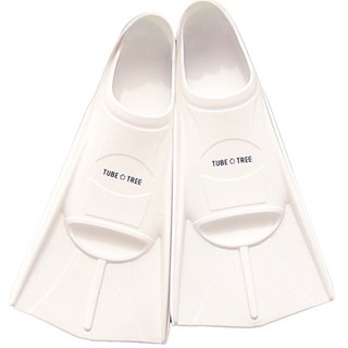 TUBE TREE 浮潛短蛙鞋 + 網袋套組, 白色