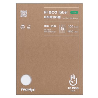 Formtec Hi-Eco 地址標籤 HES-3107, 100個裝, 16格
