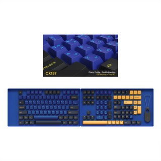 COX Cherry Profile 雙色射出 PBT 鍵帽託盤 有線鍵盤組, 藍色神仙魚, CX157 PBT, 數字鍵盤, 無接點