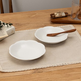 Maison Objet Yoon系列 陶瓷純白中型配菜碗, 白色的, 2個