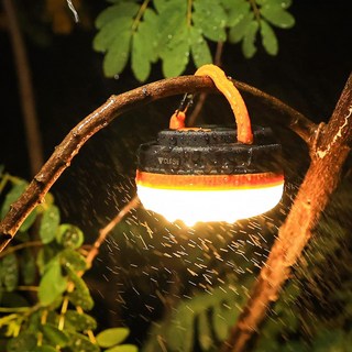 AHOYE 便攜式USB充電戶外露營燈, 黑色, 1個