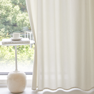 Sarah Haus 自然亞麻風格多用途空間分隔遮蔽隔斷門簾, 亞麻淺米色