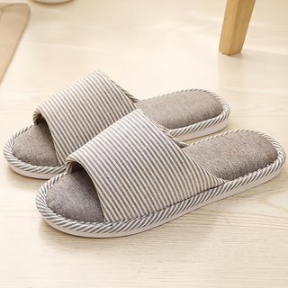 Doobalro 條紋人生室內居家拖鞋, 棕色, 1雙