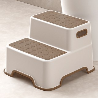 바브레 논슬립 2단 유아 디딤대, 딥베이지, 1개