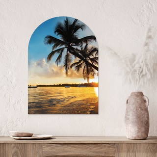 SANGSANG HOO 拱形海報 海邊棕櫚樹