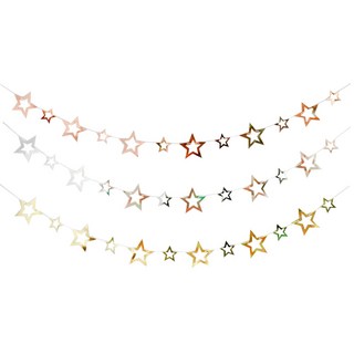 파티공구 스타 파티 가랜드, 로즈골드, 실버, 골드, 3개