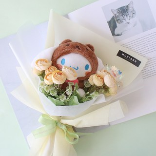 MORIANN 三麗鷗玩偶裝吊飾娃娃花束, 大耳狗喜拿, 1把