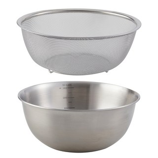 comet 不鏽鋼 304 攪拌碗 + 濾網 組, 攪拌盆 + 瀝水籃, 1個