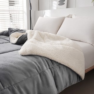 SOHEIM 羊毛超細纖維薄棉被, 灰色