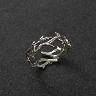 Stone Jewelry 男款925鍍金荊棘戒指