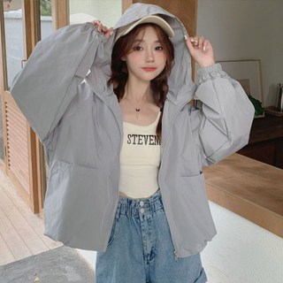 Seonbit 女款 Nez'o 素色連帽防風外套