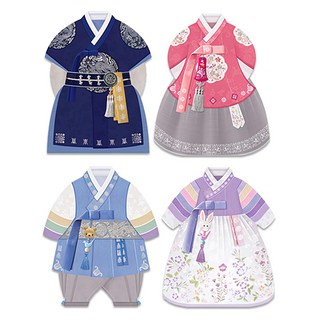 Mameul Dama 傳統韓服造型信封 4件組, 1組, 混色
