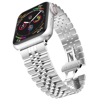 Yoitch Apple Watch不鏽鋼錶帶, 銀色, 1個