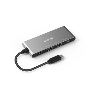 Nextu USB-C 3.2 Gen2 10G USB-A/C 4埠 無電源集線器, 銀色