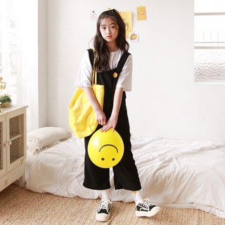 Nanajuni 女童涼感透氣微笑吊帶褲