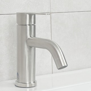 浴室Plus 霧面瑟斯不鏽鋼單孔臉盆水龍頭 SUS-304, 1個