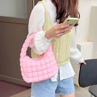 Planday 女用毛毛球鬆餅壓紋托特雲朵包