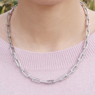 OST 女款925純銀鑲鑽金鍍銀粗鍊項鍊