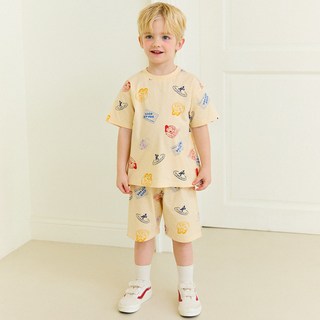 hejmini 兒童款迪士尼米奇與好朋友們 Joyful Stamp 短袖上下套裝