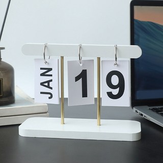 倫皮斯室內裝飾桌上型日曆, 白色