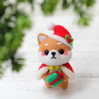寵物娃娃 Yangyangi 羊毛氈娃娃 DIY 套組, 聖誕老人寶寶柴犬, 1套