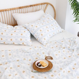 FORHOME 雪花熊涼感泡泡紗單層薄被, 無