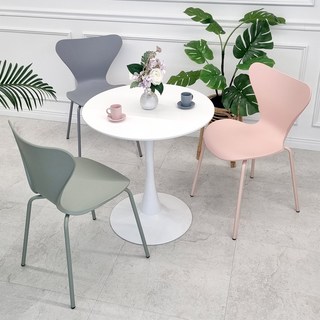 LOVELY 圓形桌 700, 白色, 3人