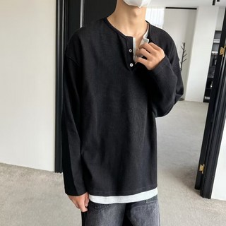 男款 DM 亨利領休閒長袖T恤