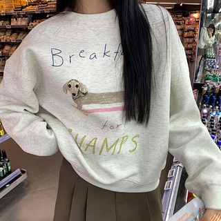 Goodif 女款日常臘腸狗Oversize大學T恤