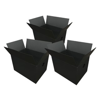 Kwangdong 防割手搬家箱, 黑色, 3個