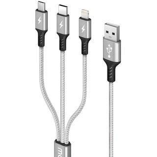moit 3合1多功能快速充電線, 1入, 70cm, 單色