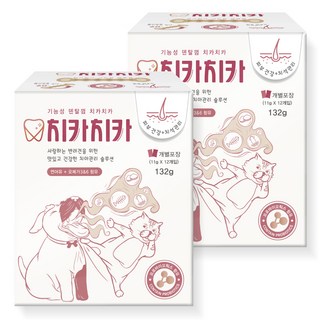 굿데이 강아지 치카치카 덴탈껌, 피부 건강, 132g, 2개