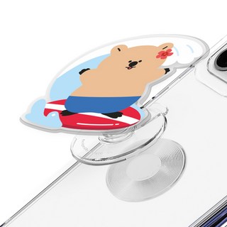 TRYCOZY 暑假矮袋鼠壓克力手機支架, 短尾矮袋鼠暑假衝浪, 1個