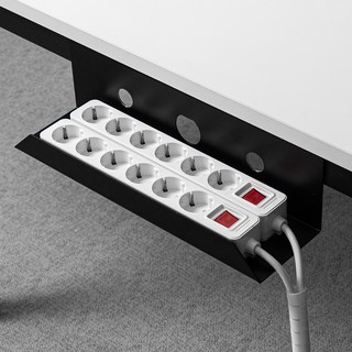 Lifegd100 免鑽孔延長線電線整理架, 黑色, 1個