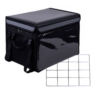 Egowell 保溫保冷外送包 + 機車用鐵網架組合, 黑色