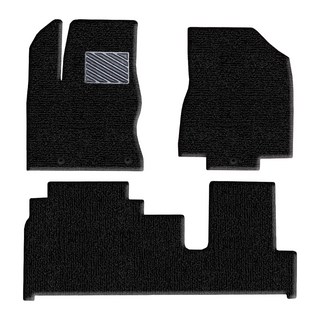 포시즌카매트 프리미엄 코일카매트 확장일체형 1+2열 3p, 기아 레이 2011년~, BLACK