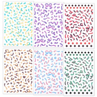 RIHOON 彩色易撕貼紙 6入, 混色, 1組