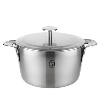 EDELKOCHEN 艾德科臣 電磁爐適用 五層複合 316不鏽鋼 雙耳鍋 20公分, 1個, 20cm, 銀色