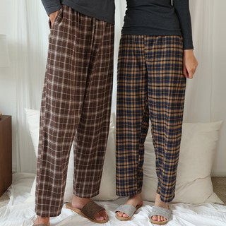 테라우드 클래식 면 기모 체크 파자마 바지 D타입 2p