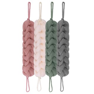 comet 粉彩長款沐浴搓澡巾, 粉色 + 米色 + 綠色 + 灰色, 4件, 1組