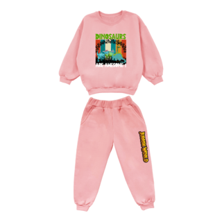 U-Kids兒童眼鏡恐龍大學T上下套裝